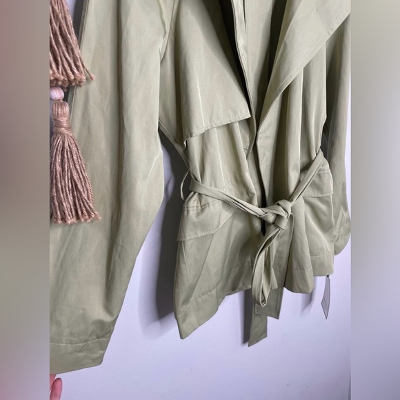 bagatelle Trench Coat • Green Sage Wrap Jacket • Size L • NWT - Picture 5 of 10